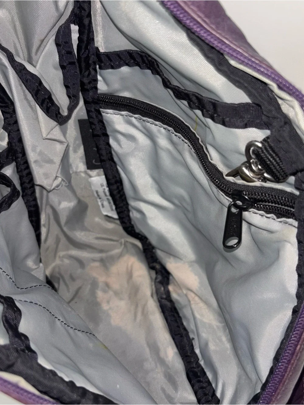 AmeriBag Healthy Back Pack Purple Leather Sling Bag Travel Bag Crossbody 15
